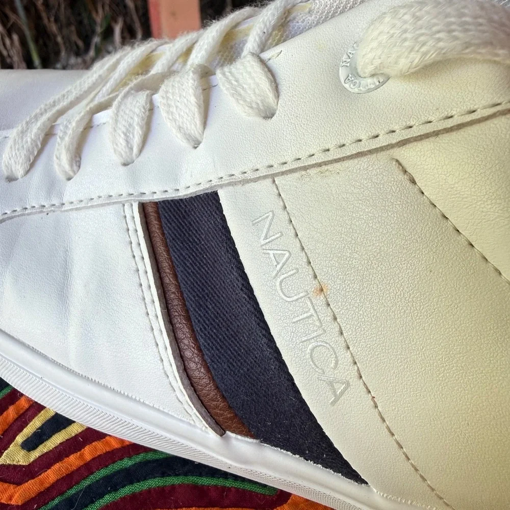 Nautica Garrison 2 Men's Size 10 Sneakers White Navy NMSB920‎